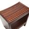 Hello Honey® 18" Modern Slatted Solid Wood Stool With Storage Shelf